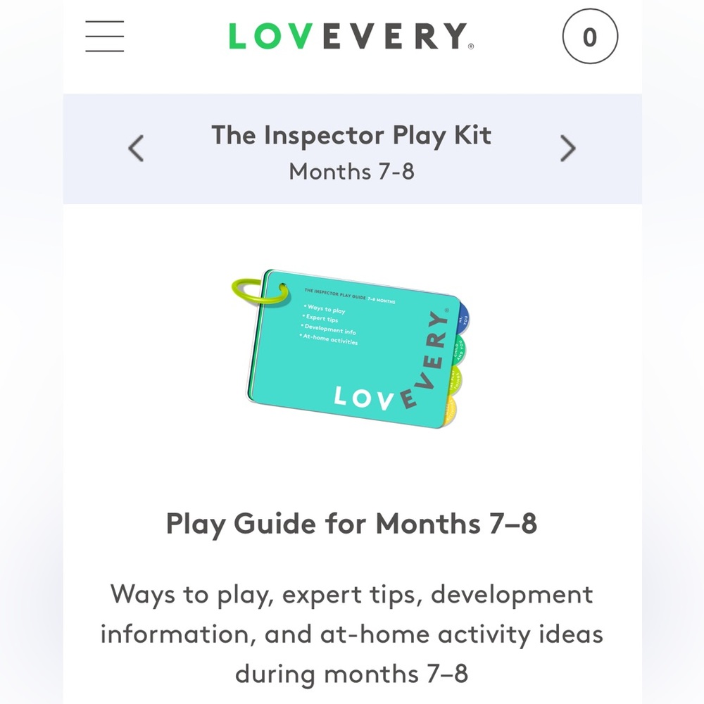 Lovevery Play Guide for Months 7-8